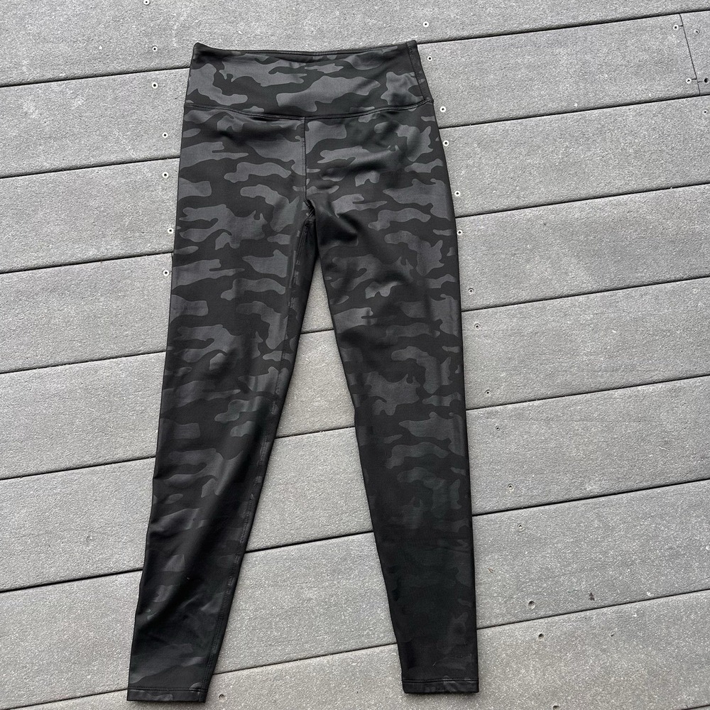 Kyodan Infinity Women's High Rise Ankle Leggings Camo Black/Gray Stretch M